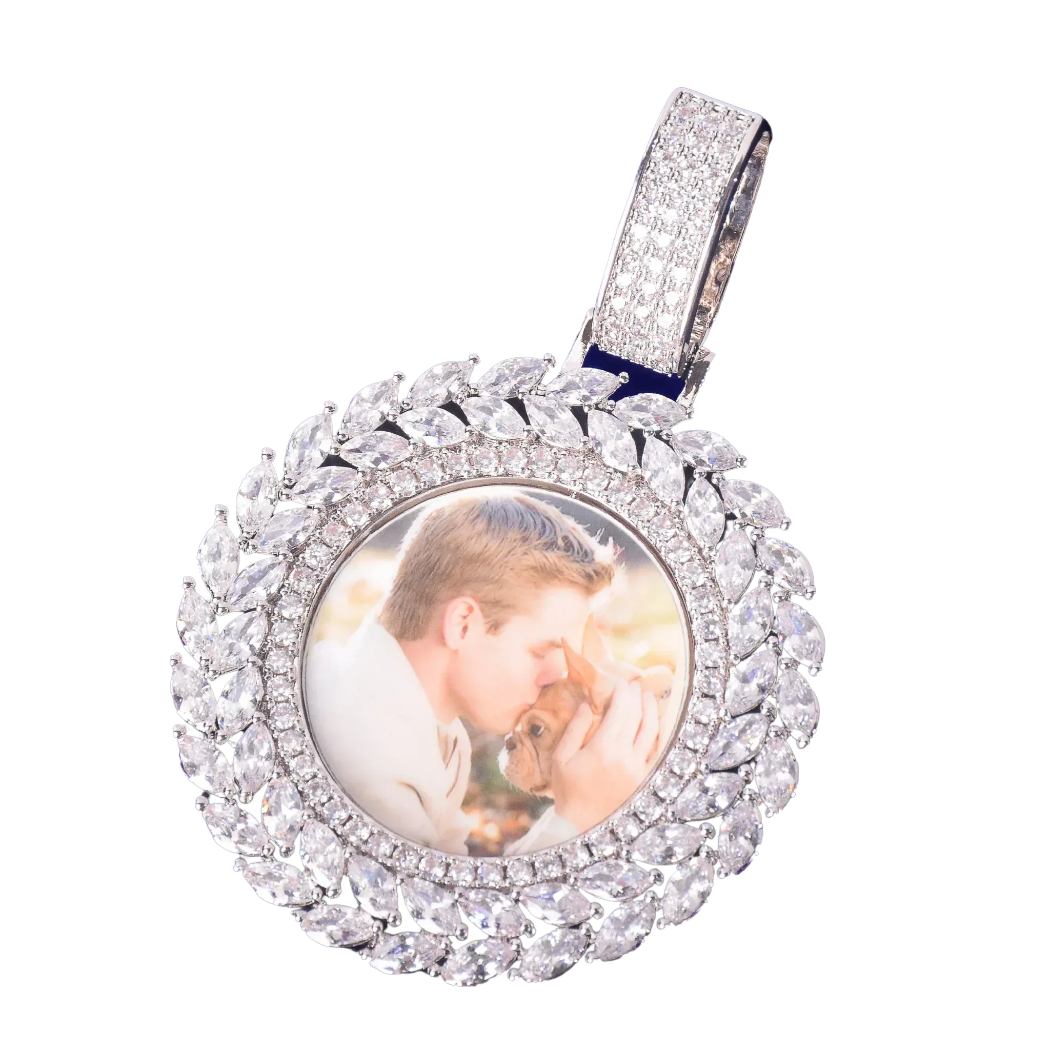 Baguette Custom Photo Pendant Necklace – Iced Out Hip Hop Jewelry - CaratixJewelry